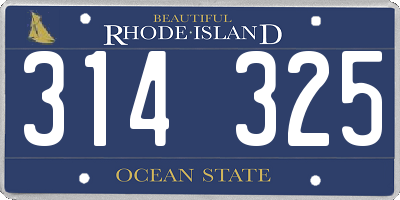RI license plate 314325