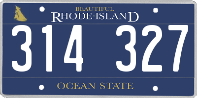 RI license plate 314327