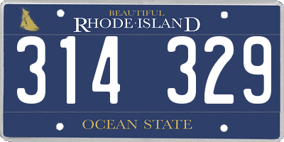 RI license plate 314329