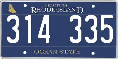 RI license plate 314335