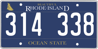 RI license plate 314338