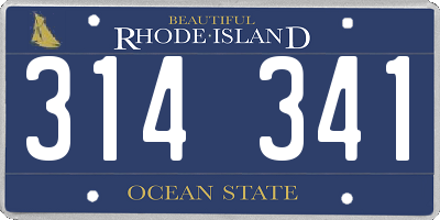 RI license plate 314341