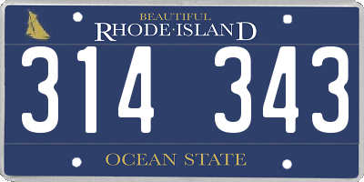 RI license plate 314343