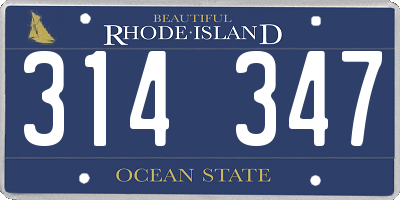 RI license plate 314347