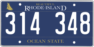 RI license plate 314348