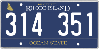 RI license plate 314351