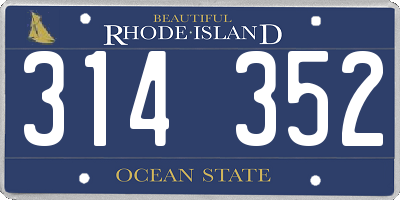 RI license plate 314352