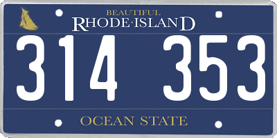RI license plate 314353