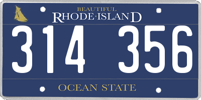 RI license plate 314356