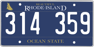 RI license plate 314359