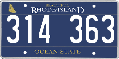 RI license plate 314363