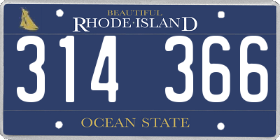 RI license plate 314366