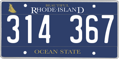 RI license plate 314367