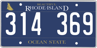 RI license plate 314369