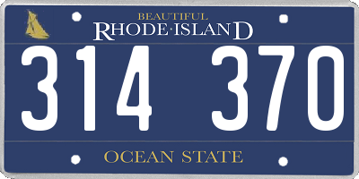 RI license plate 314370