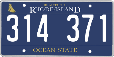 RI license plate 314371