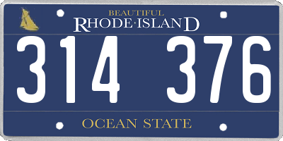 RI license plate 314376