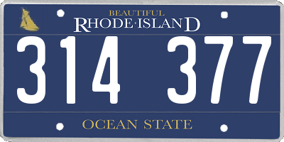 RI license plate 314377