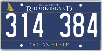 RI license plate 314384