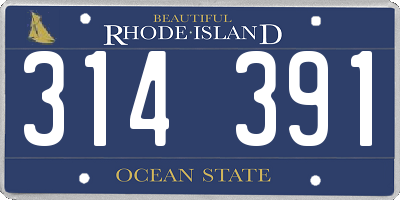 RI license plate 314391