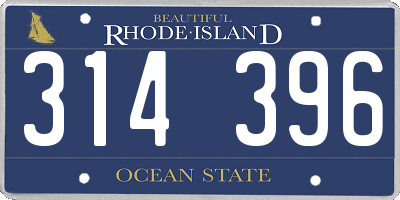 RI license plate 314396