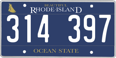 RI license plate 314397