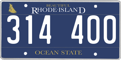RI license plate 314400