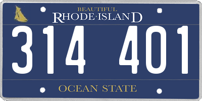 RI license plate 314401