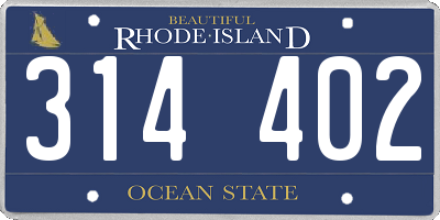 RI license plate 314402
