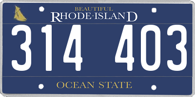 RI license plate 314403