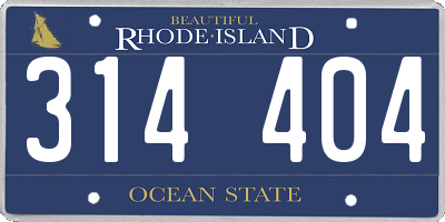 RI license plate 314404
