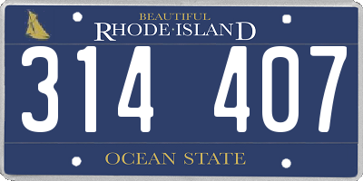 RI license plate 314407