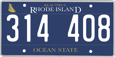 RI license plate 314408