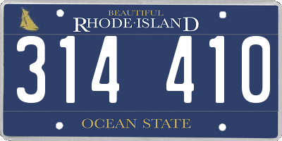 RI license plate 314410