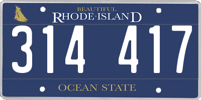 RI license plate 314417