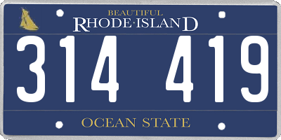RI license plate 314419