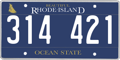 RI license plate 314421