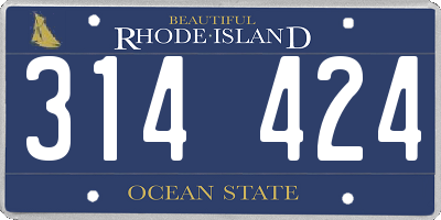 RI license plate 314424