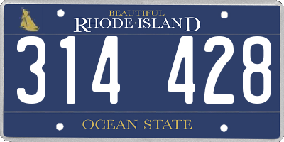 RI license plate 314428