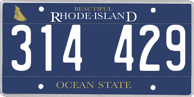 RI license plate 314429