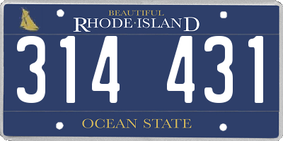 RI license plate 314431