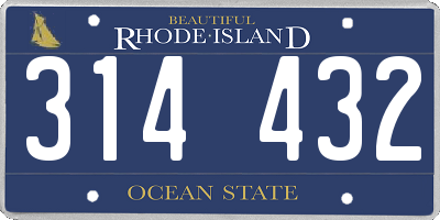 RI license plate 314432