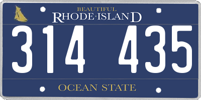 RI license plate 314435