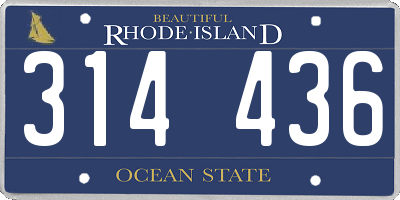 RI license plate 314436
