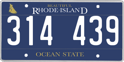 RI license plate 314439