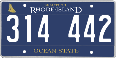 RI license plate 314442