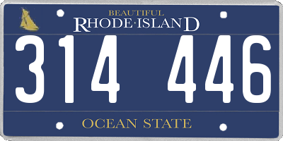 RI license plate 314446