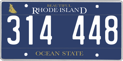 RI license plate 314448