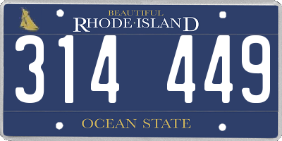 RI license plate 314449