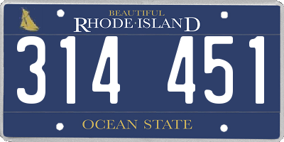RI license plate 314451